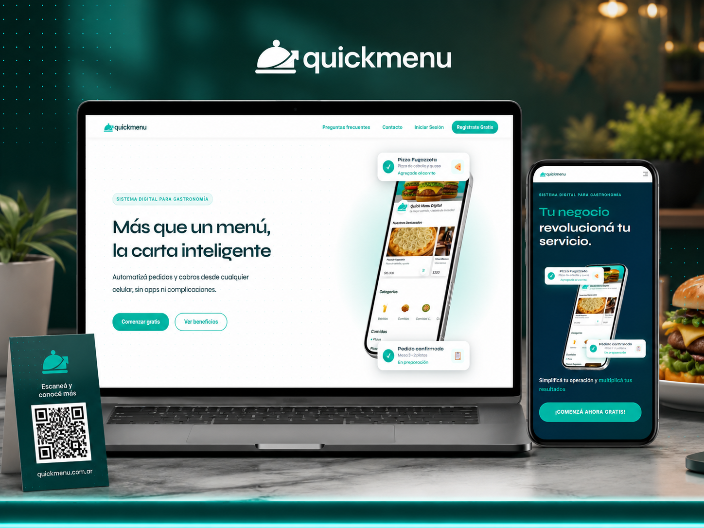 Vista principal de Quick Menu Digital